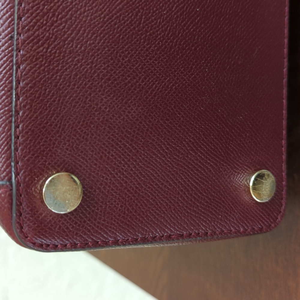 MICHAEL Michael Kors Oxblood Maddie Medium Crossgrain Leather Tote Bag - Picture 8 of 15